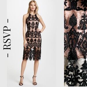 RSVP BB Dakota REVOLVE Black Lace Sequin Sheath Halter Dress Formal Sleeveless 4